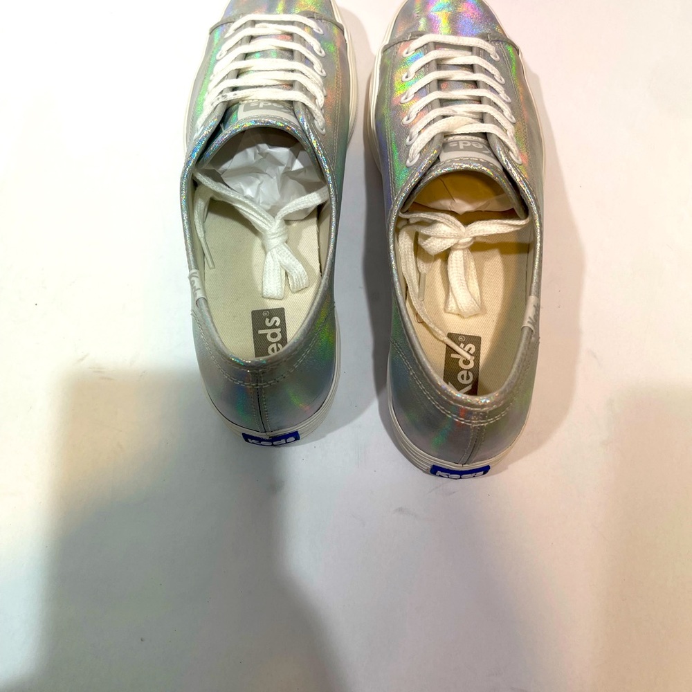 Keds Iridescent Silver Sneakers
Size 10 NWOT - Picture 11 of 16